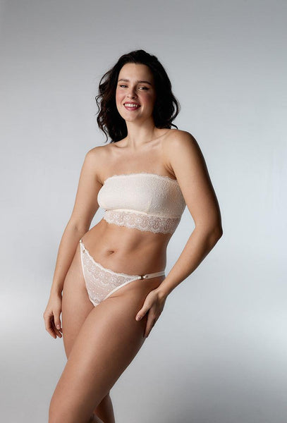 Sujetador Bandeau Filipa - Cream-Black Limba