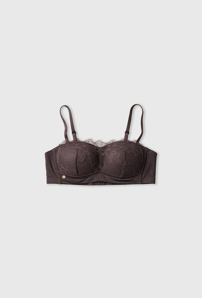 Sujetador Bandeau Preformado Elia - Chocolate-Black Limba