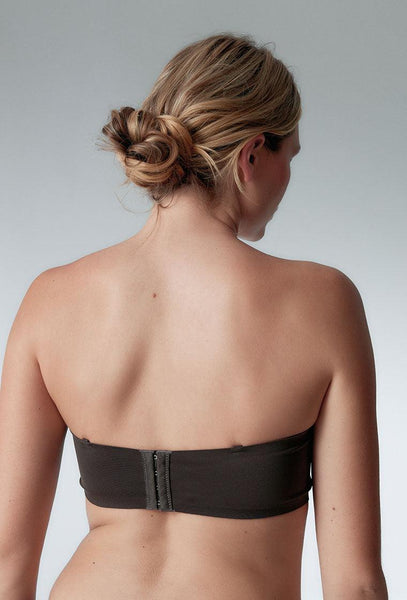 Sujetador Bandeau Preformado Elia - Chocolate-Black Limba
