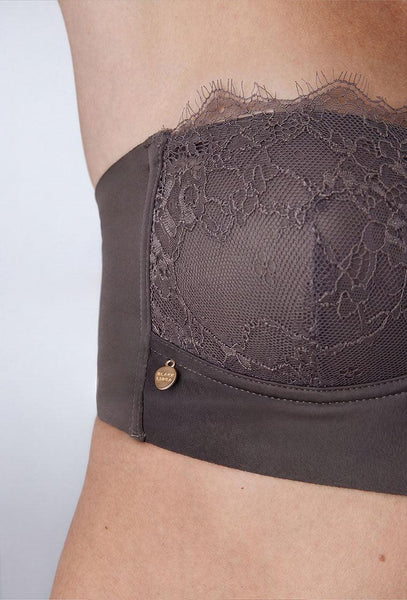 Sujetador Bandeau Preformado Elia - Chocolate-Black Limba