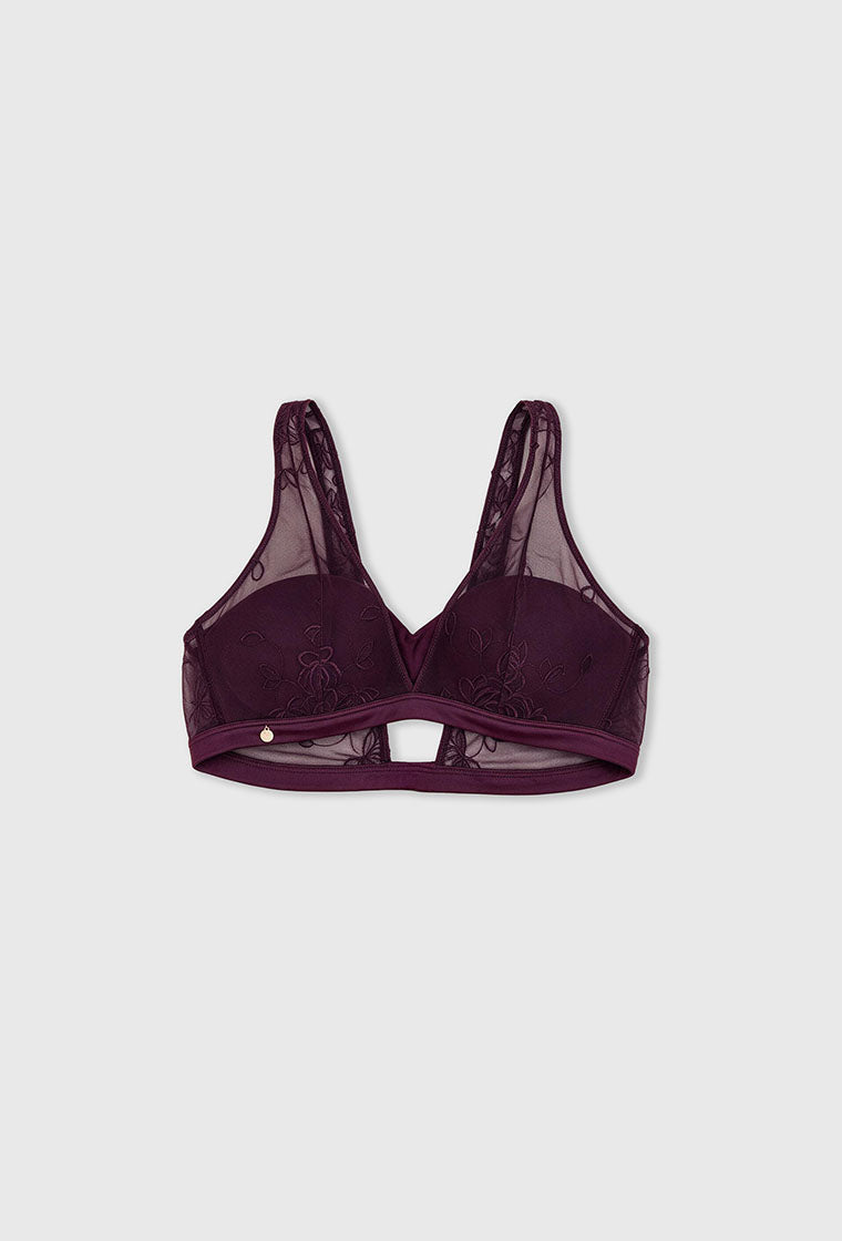 Sujetador Halter Claret - Plum-Black Limba