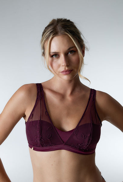 Sujetador Halter Claret - Plum-Black Limba
