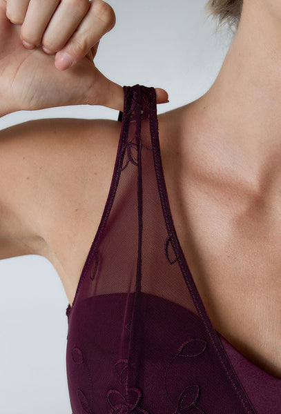 Sujetador Halter Claret - Plum-Black Limba