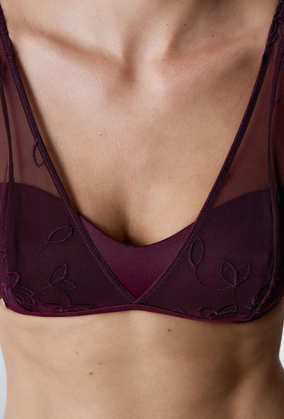 Sujetador Halter Claret - Plum-Black Limba
