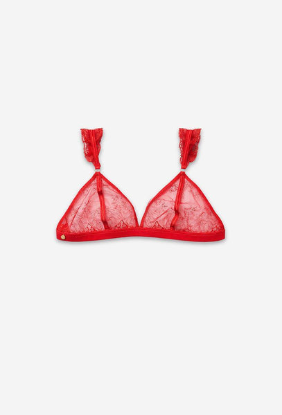 Sujetador Triangular Frida - Passion Red-Black Limba