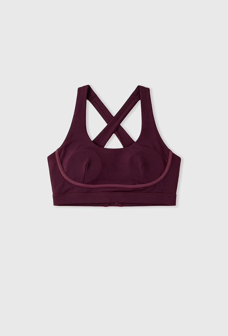 Sujetador deportivo compresivo de sujeción alta Tao - Aubergine-Black Limba