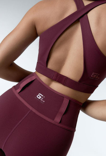 Sujetador deportivo compresivo de sujeción alta Tao - Aubergine-Black Limba
