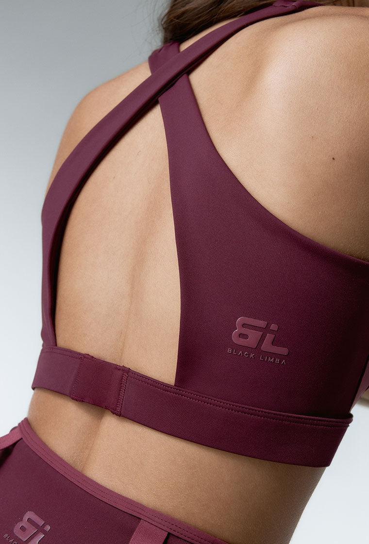 Sujetador deportivo compresivo de sujeción alta Tao - Aubergine-Black Limba