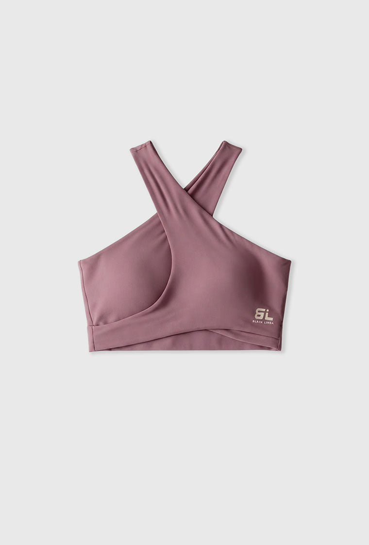 Sujetador deportivo de sujeción media Wave - Rose Brown-Black Limba