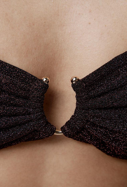 Top bikini bandeau Nova - Espresso-Black Limba