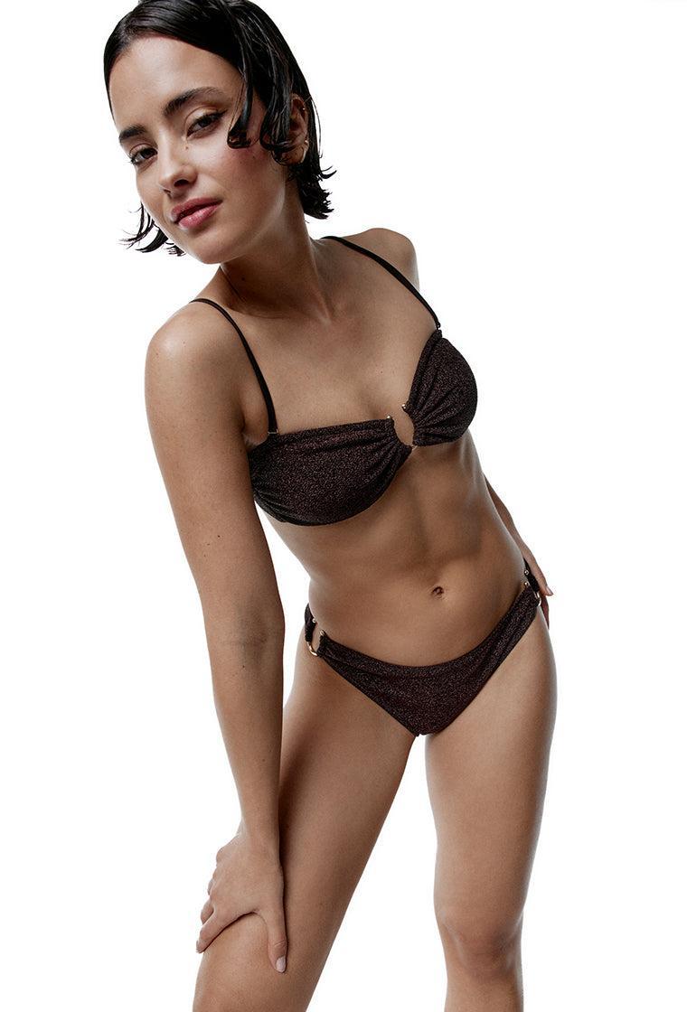 Top bikini bandeau Nova - Espresso-Black Limba
