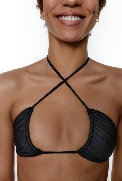 Top bikini multiposición Bessie - Black-Black Limba