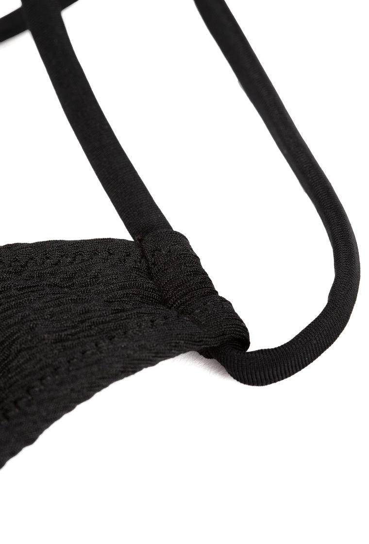 Top bikini multiposición Bessie - Black-Black Limba