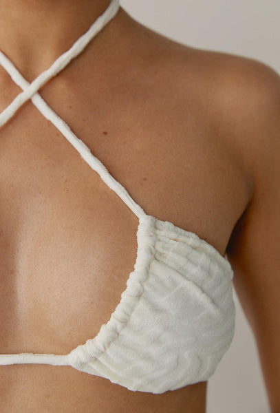 Top bikini multiposición Tigress - Cream-Black Limba