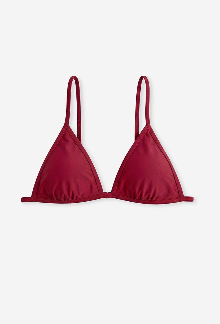 Top bikini triangular Moorea - Burgundy & pink-Black Limba