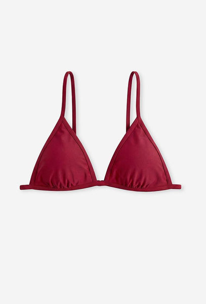 Top bikini triangular Moorea - Burgundy & pink-Black Limba