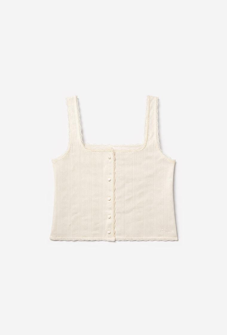 Top de algodón Barbara - Soft Yellow-Black Limba