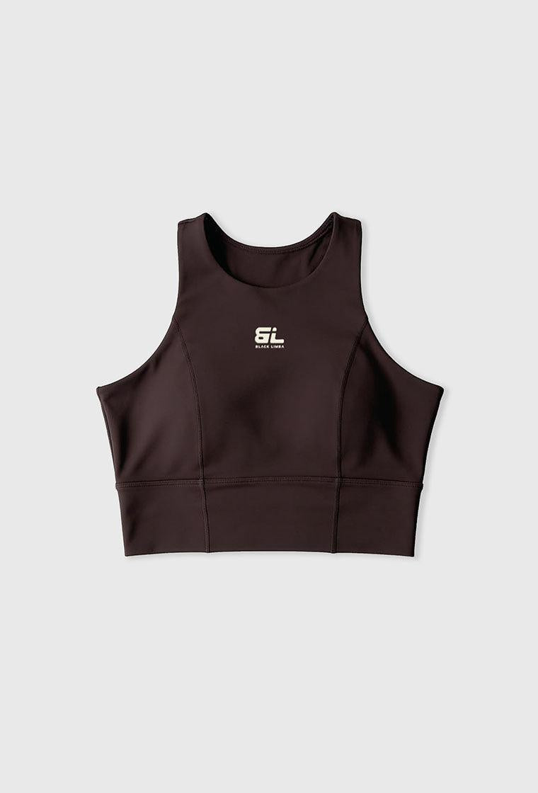 Top deportivo compresivo de sujeción alta Diardi - Chocolate-Black Limba