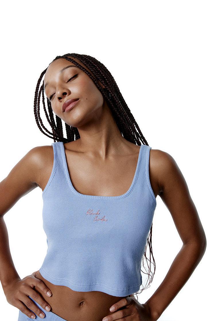 Top deportivo de algodón Eternity - Sky blue-Black Limba