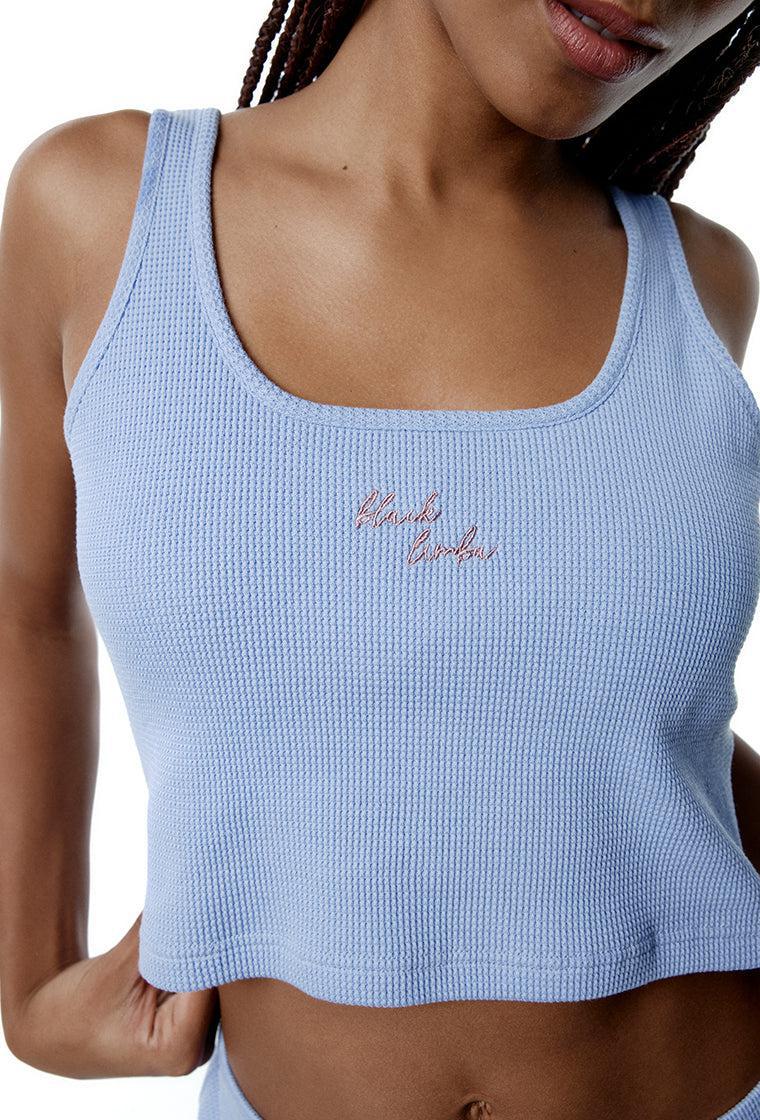 Top deportivo de algodón Eternity - Sky blue-Black Limba