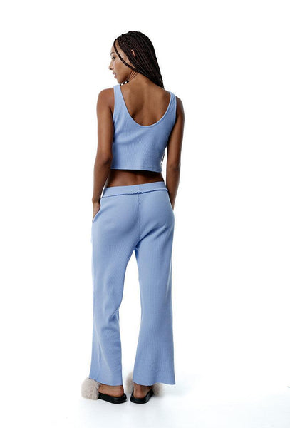 Top deportivo de algodón Eternity - Sky blue-Black Limba