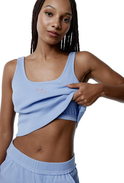 Top deportivo de algodón Eternity - Sky blue-Black Limba