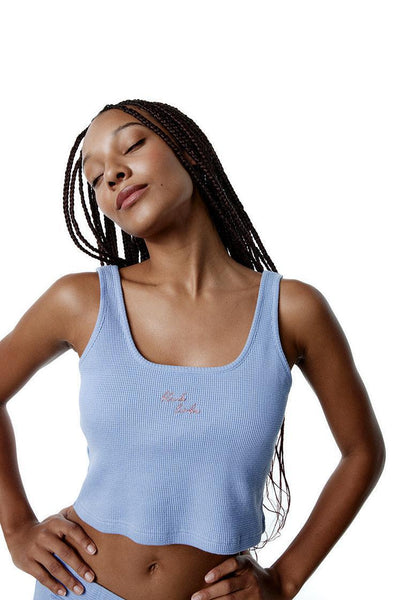 Top deportivo de algodón Eternity - Sky blue-Black Limba