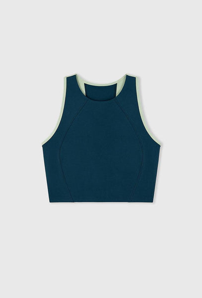 Top deportivo de sujeción alta Aqualine - Mid blue & Green-Black Limba