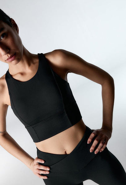 Top deportivo sujeción alta Diardi - Black-Black Limba