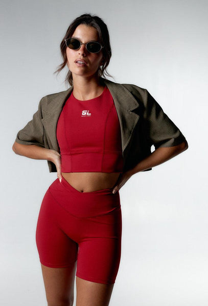 Top deportivo de sujeción alta Diardi - Cherry