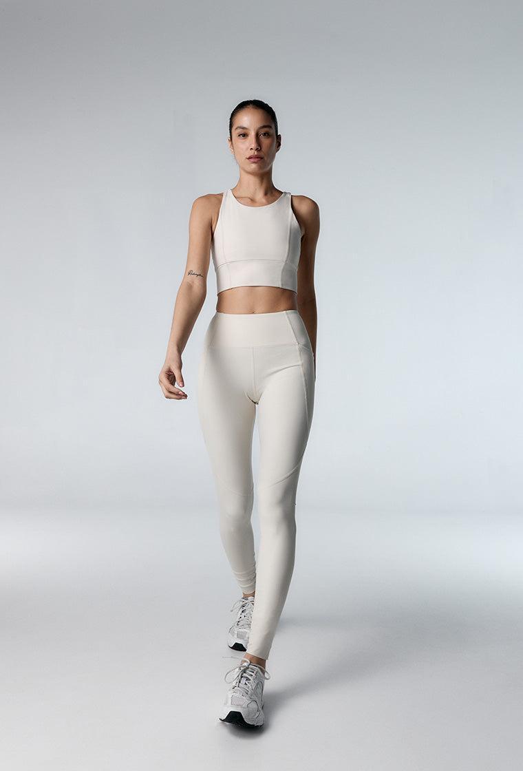 Top deportivo de sujeción alta Diardi - Cream-Black Limba