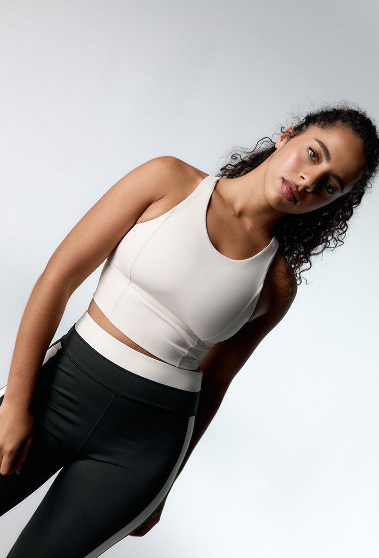 Top deportivo de sujeción alta Diardi - Cream-Black Limba