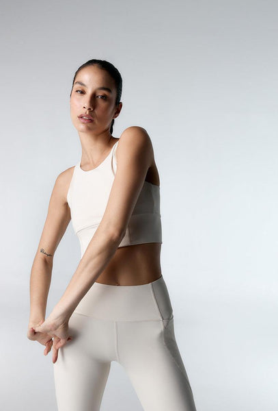 Top deportivo de sujeción alta Diardi - Cream-Black Limba