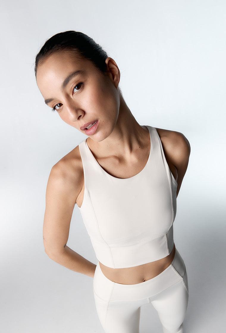 Top deportivo de sujeción alta Diardi - Cream-Black Limba