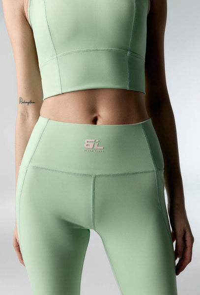 Top deportivo de sujeción alta Diardi - Pistacho-Black Limba