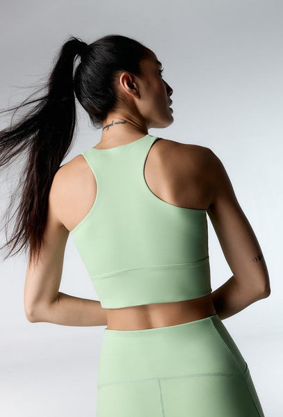 Top deportivo de sujeción alta Diardi - Pistacho-Black Limba