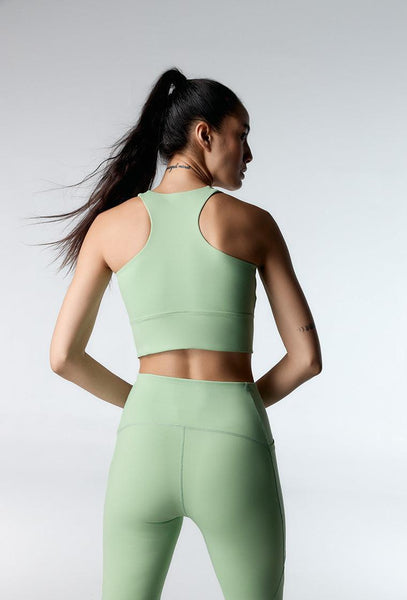 Top deportivo de sujeción alta Diardi - Pistacho-Black Limba