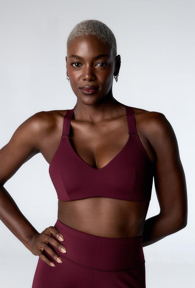 Top deportivo de sujeción alta Impact Line - Aubergine-Black Limba