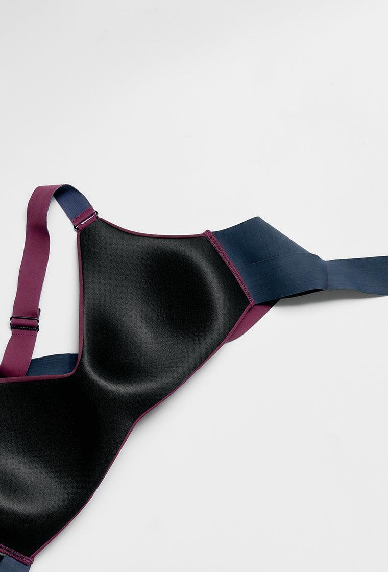 Top deportivo de sujeción alta Impact Line - Aubergine-Black Limba