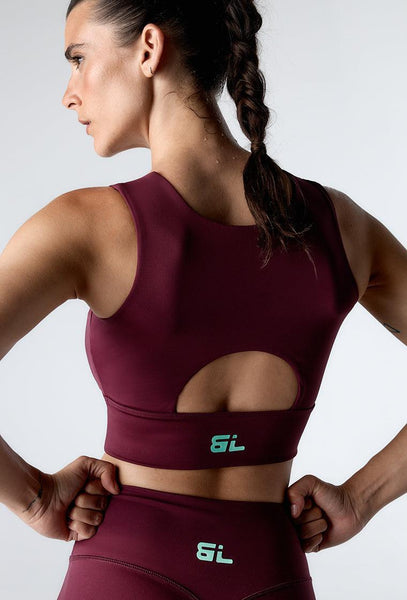 Top deportivo de sujeción alta Impact Pro - Aubergine-Black Limba