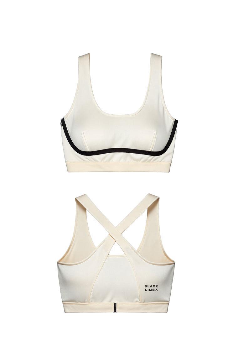 Top deportivo de sujeción alta Tao - Cream-Black Limba