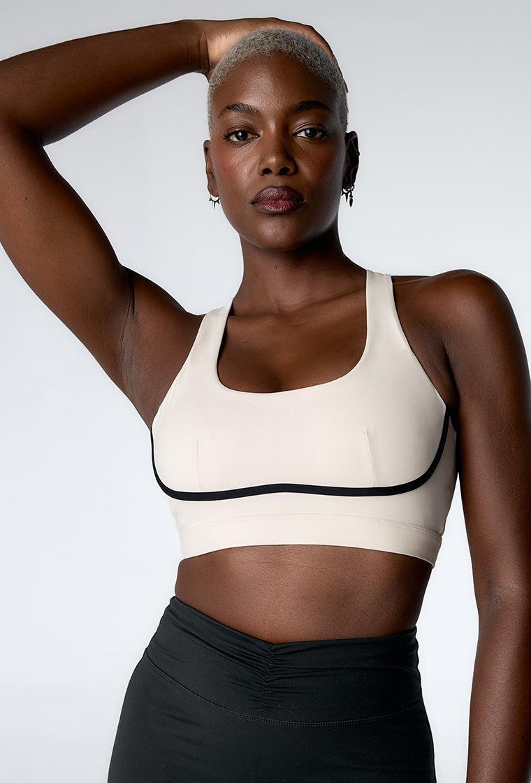 Top deportivo de sujeción alta Tao - Cream-Black Limba