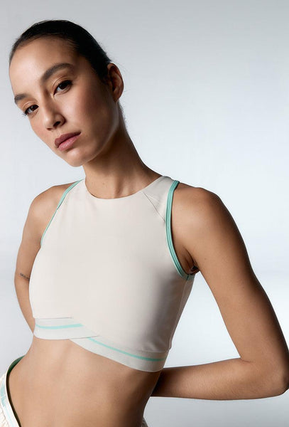 Top deportivo de sujeción alta Tokio - Cream-Black Limba