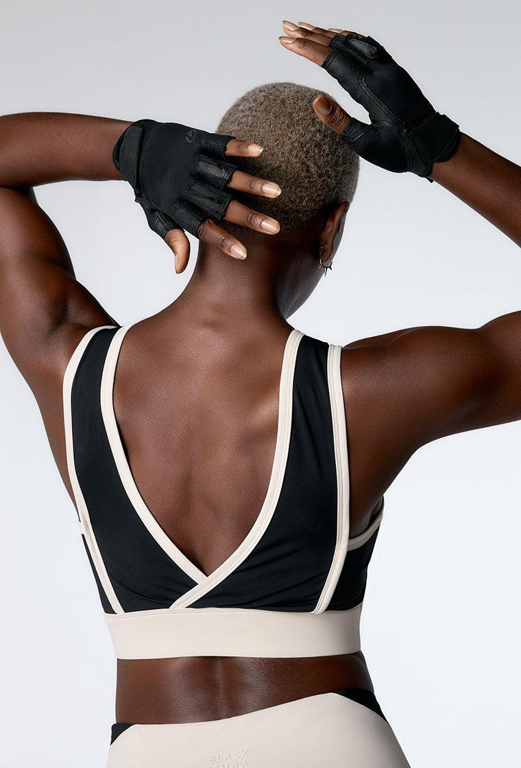 Top deportivo de sujeción alta Torque Line - Black & Cream-Black Limba
