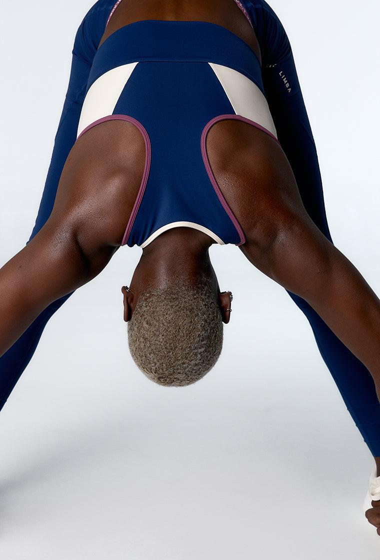 Top deportivo de sujeción alta Track Line - Navy, Cream & Tulipwood-Black Limba