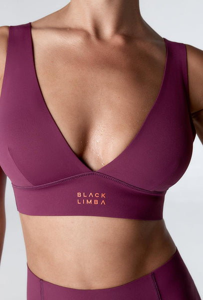 Top deportivo de sujeción baja Curve Line - Amaranth-Black Limba