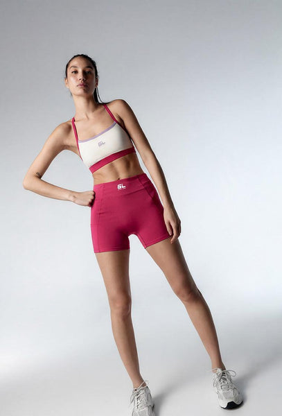 Top deportivo de sujeción baja Sand - Cream-Black Limba