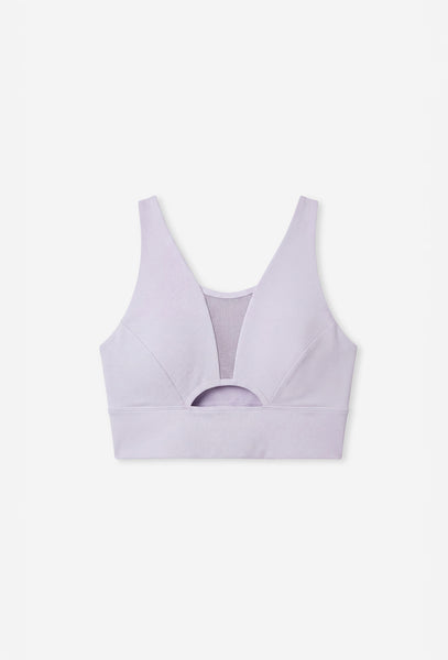 Top deportivo de sujeción media Becca - Lavender-Black Limba