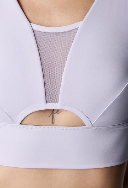 Top deportivo de sujeción media Becca - Lavender-Black Limba