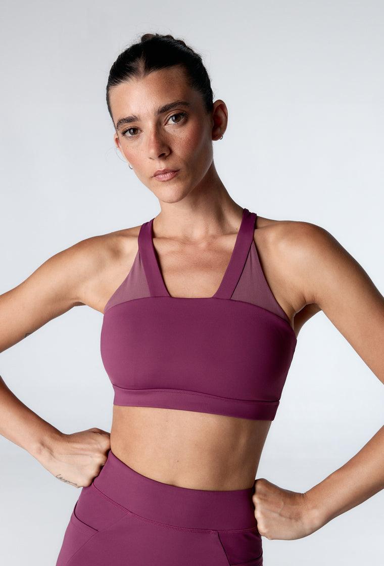 Top deportivo de sujeción media Flexor - Amaranth-Black Limba